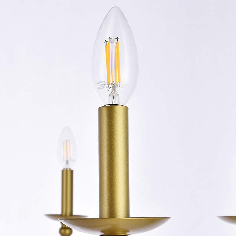 Image 7 Rohan 36" Wide Brass 6-Light Candelabra Chandelier more views