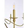 Rohan 36" Wide Brass 6-Light Candelabra Chandelier in scene