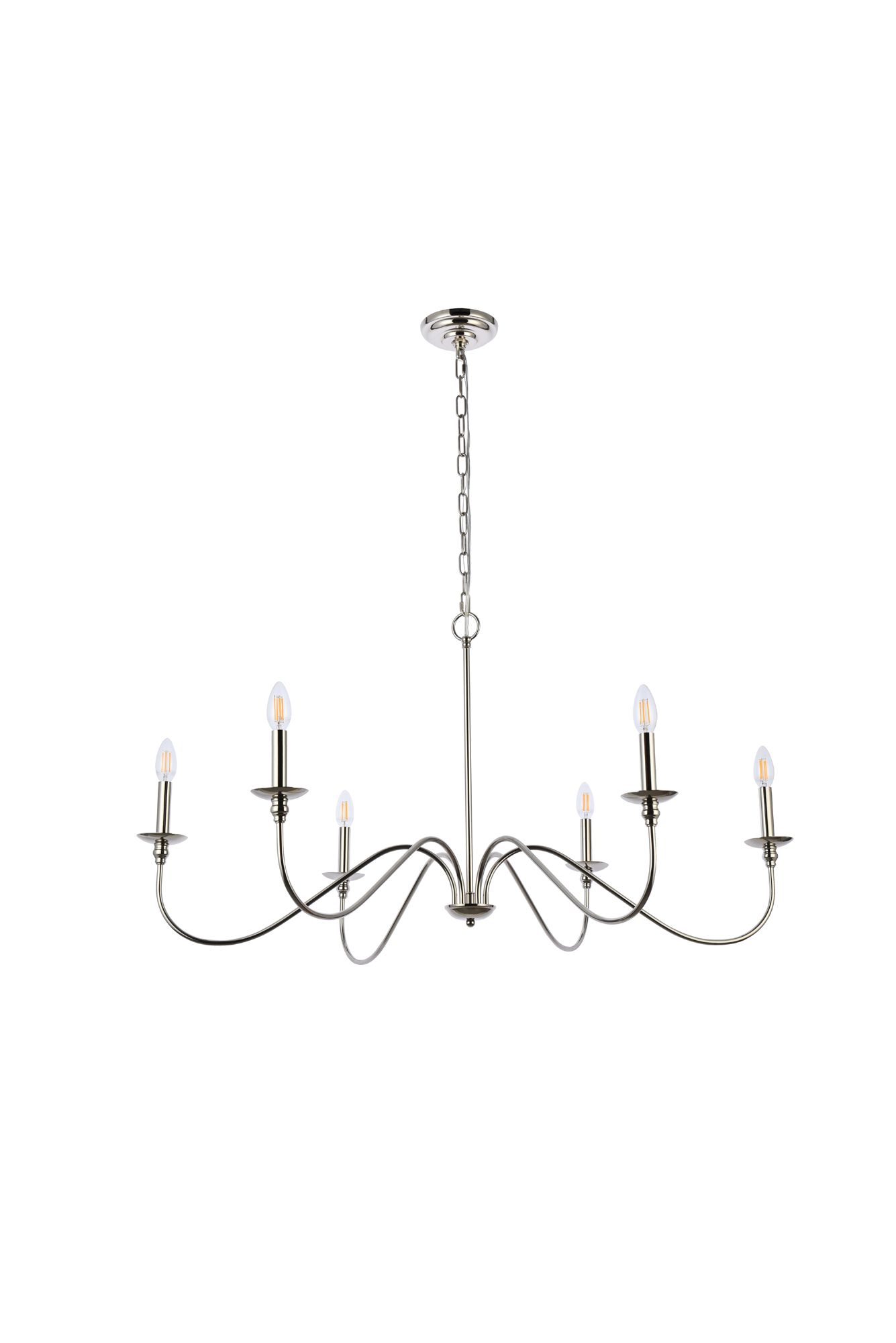 Rohan 42" Chandelier In Polished Nickel