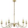 3_Rohan 42" Wide Brass 6-Light Candelabra Chandelier