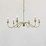 2_Rohan 42" Wide Brass 6-Light Candelabra Chandelier