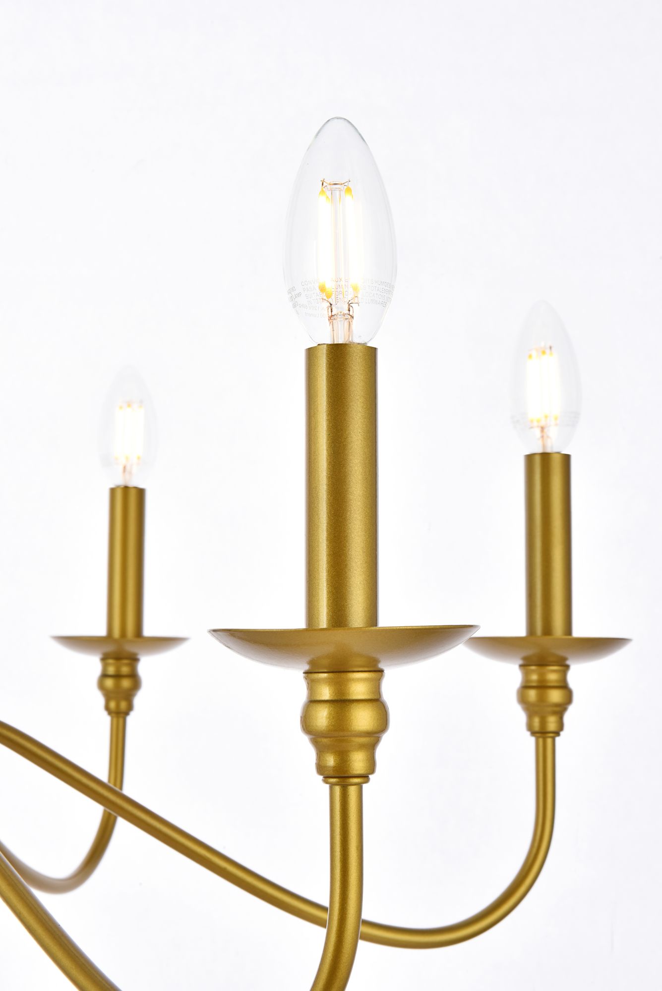 Rohan 42" Wide Brass 6-Light Candelabra Chandelier in scene