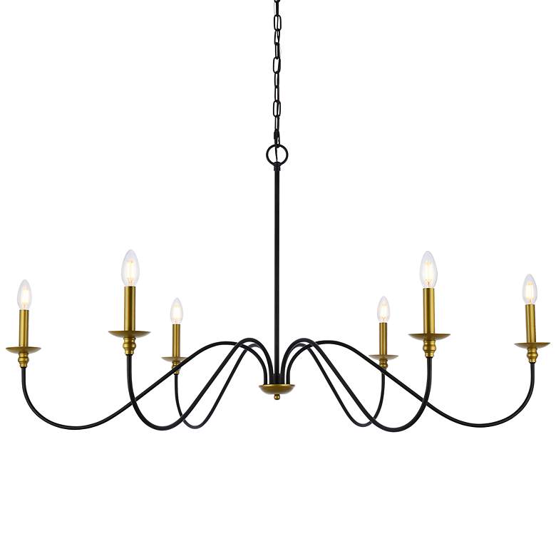 Image 3 Rohan 48" Chandelier In Matte Black And Brass