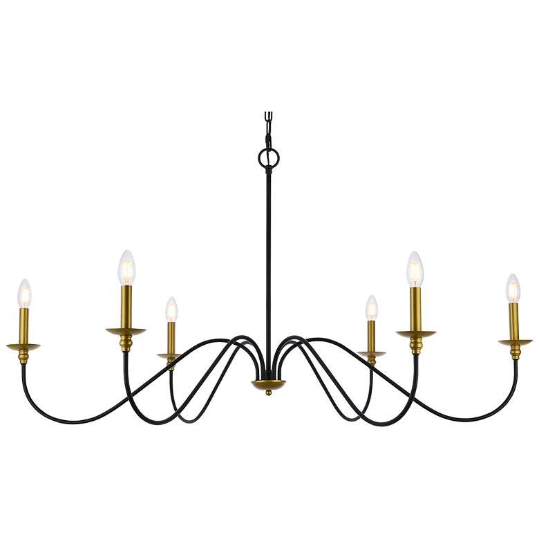 Image 5 Rohan 48" Chandelier In Matte Black And Brass more views