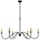 Rohan 48" Wide Brass and Black 6-Light Chandelier