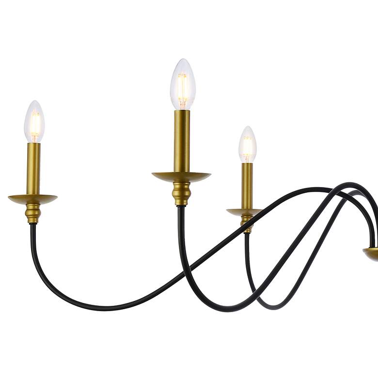 Image 4 Rohan 48" Wide Brass and Black 6-Light Chandelier more views