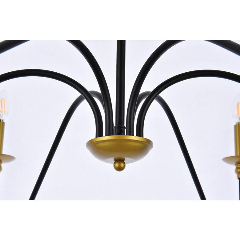 Image 6 Rohan 48" Wide Brass and Black 6-Light Chandelier more views