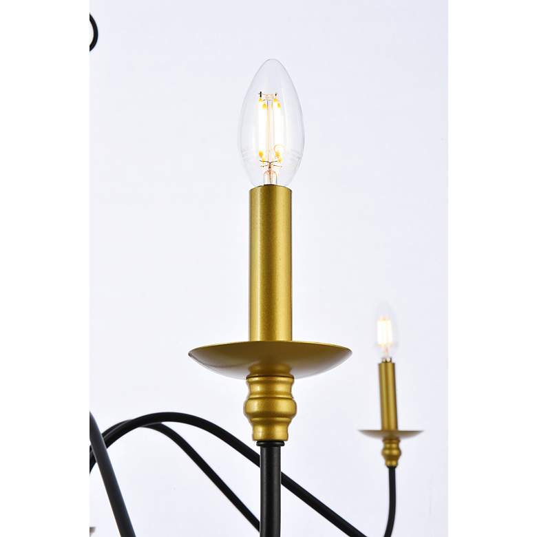 Image 7 Rohan 48" Wide Brass and Black 6-Light Chandelier more views