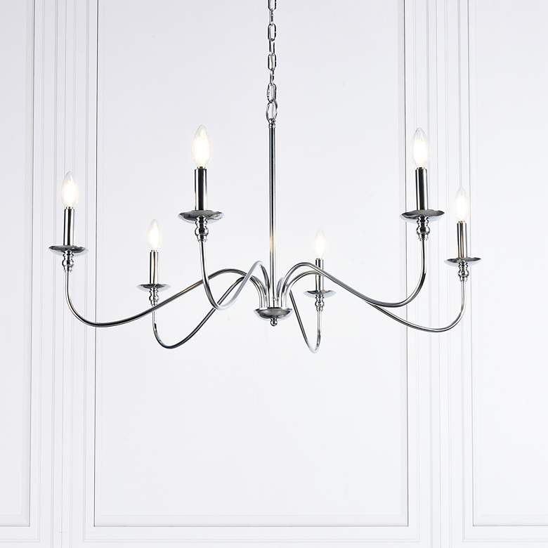 Image 1 Rohan 6 Lts Polished Nickel Chandelier