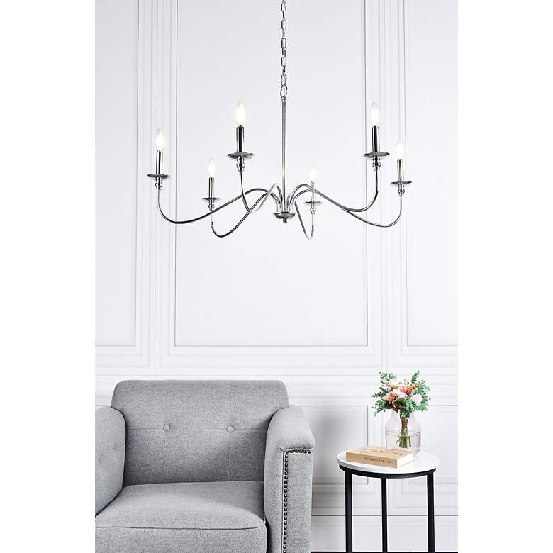Image 3 Rohan 6 Lts Polished Nickel Chandelier more views