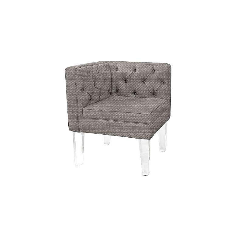 Image 1 Rojo 16 Provence Silver Fabric Tufted Corner Chair