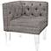 Rojo 16 Provence Silver Fabric Tufted Corner Chair