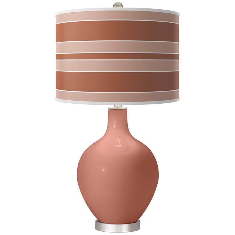 Image 1 Rojo Dust Bold Stripe Ovo Table Lamp