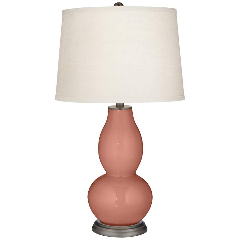 Image 2 Rojo Dust Double Gourd Table Lamp with Vine Lace Trim