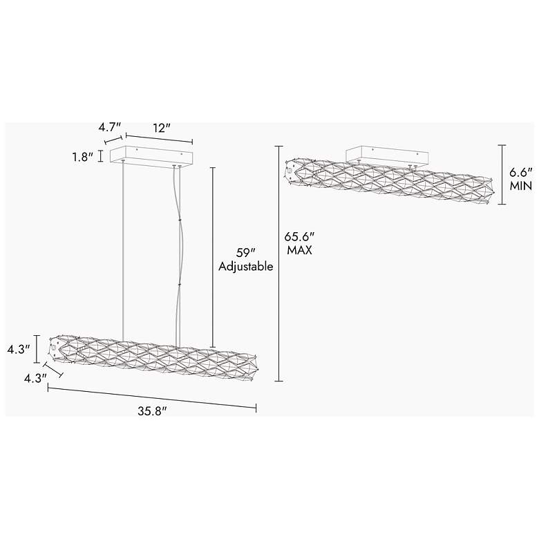 Image 2 Rolblin 1-Light LED Cylinder Crystal Island Chandelier more views