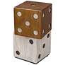 Roll the Dice 15" Wide Wood Tone Whitewashed Accent Table in scene