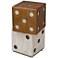 Roll the Dice 15" Wide Wood Tone Whitewashed Accent Table