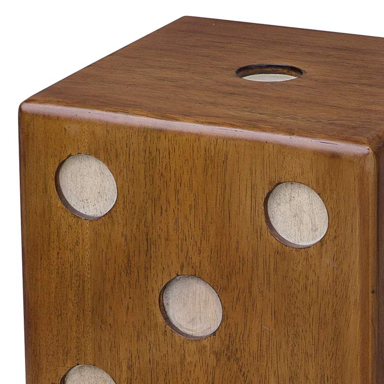 Image 4 Roll the Dice 15 inch Wide Wood Tone Whitewashed Accent Table more views