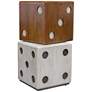 Roll the Dice 15" Wide Wood Tone Whitewashed Accent Table in scene