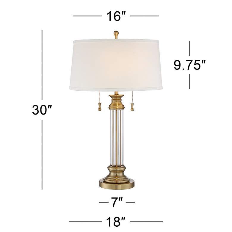 Rolland Antique Brass Crystal Column Lamp with Table Top Dimmer more views