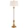 Rolland Warm Antique Brass Clear Crystal Column Floor Lamp