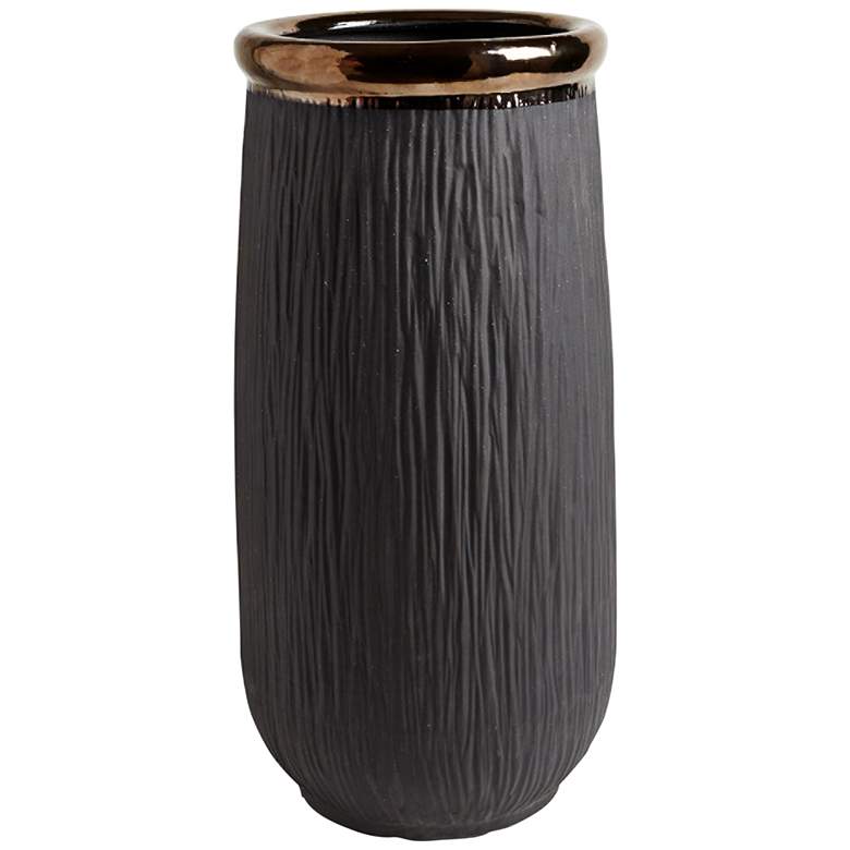 Image 1 Rolled Bronze Banded 22 1/4"H Porcelain Decorative Container