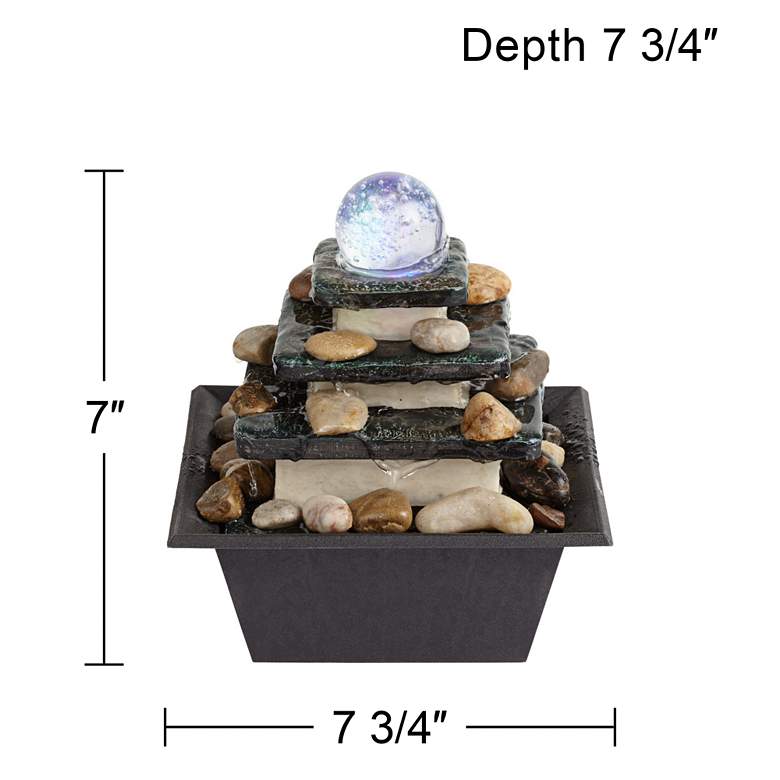 Image 5 Rolling Ball 7" High Three Tier Tabletop Zen Fountain more views
