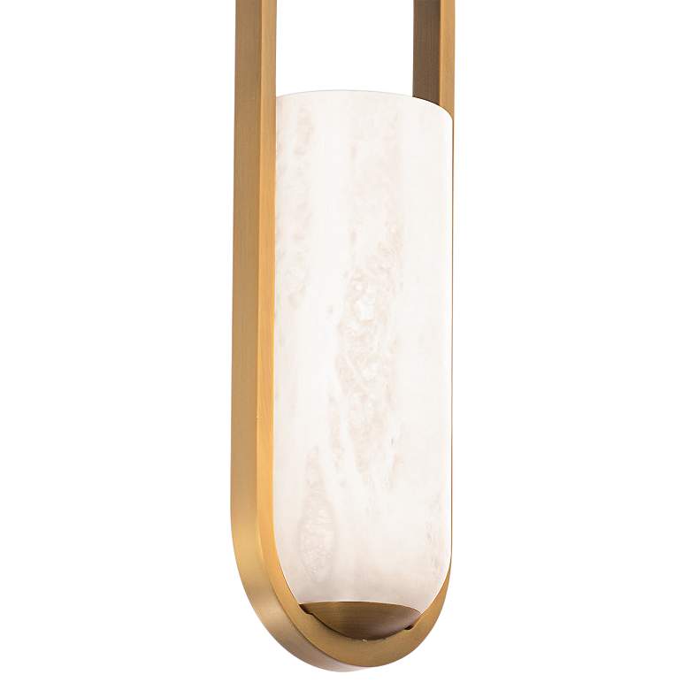 Image 2 Rollins 4 3/4" Wide Aged Brass LED Oval Mini Pendant more views