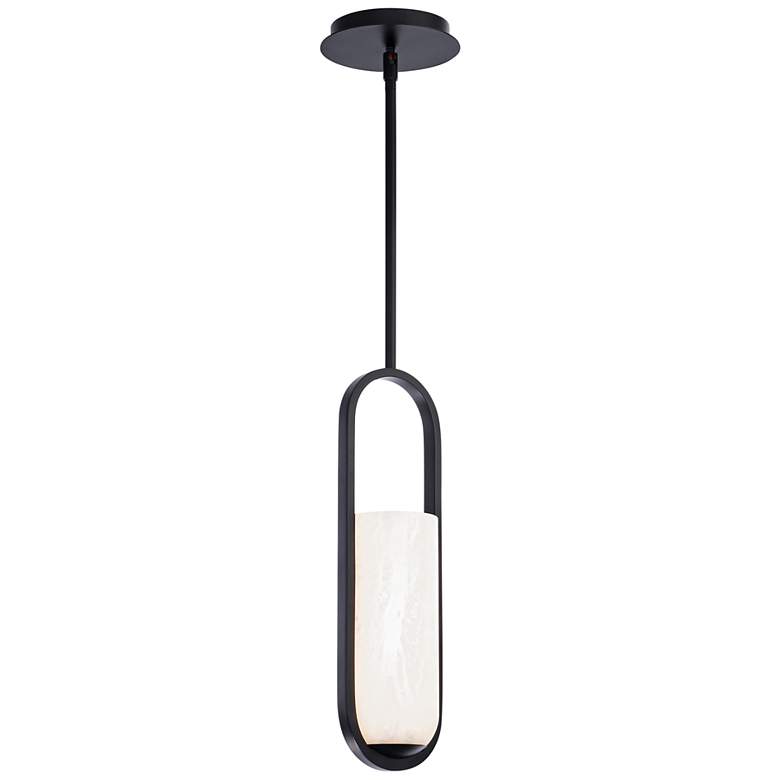 Image 2 Rollins 4 3/4" Wide Black and Alabaster LED Mini Pendant