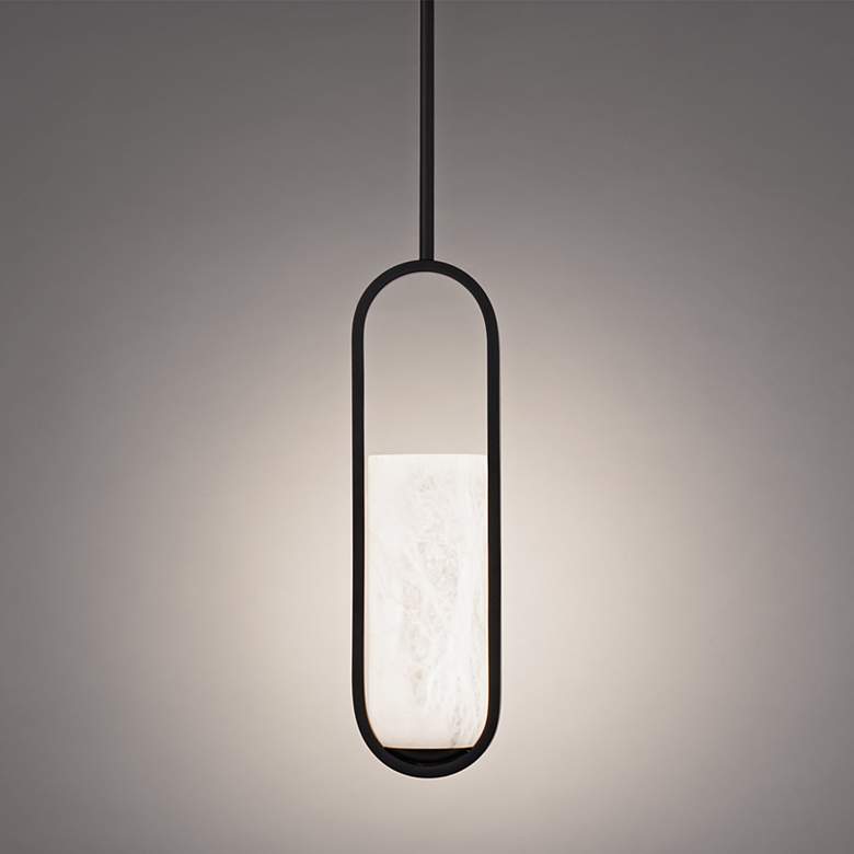Image 1 Rollins 4 3/4" Wide Black and Alabaster LED Mini Pendant