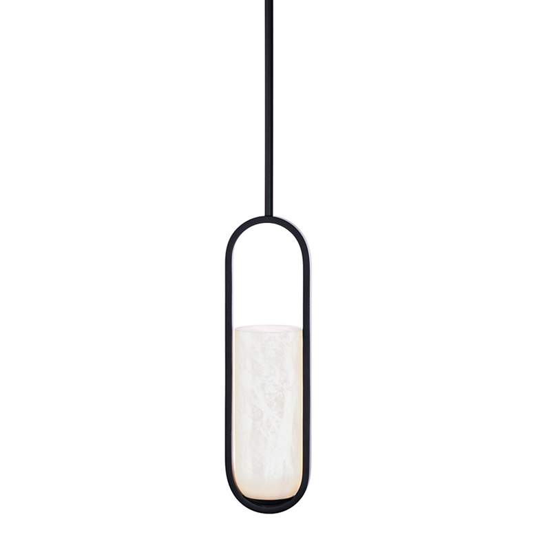 Image 4 Rollins 4 3/4" Wide Black and Alabaster LED Mini Pendant more views