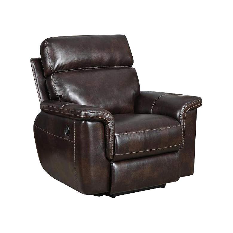 Image 1 Rollins Chocolate Bonded Leather Power Recliner Chair