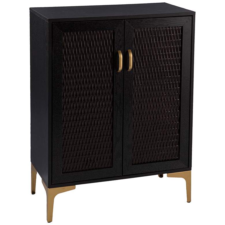 Image 2 Rolliston 28 inch Wide Black Wood 2-Door Versatile Bar Cabinet