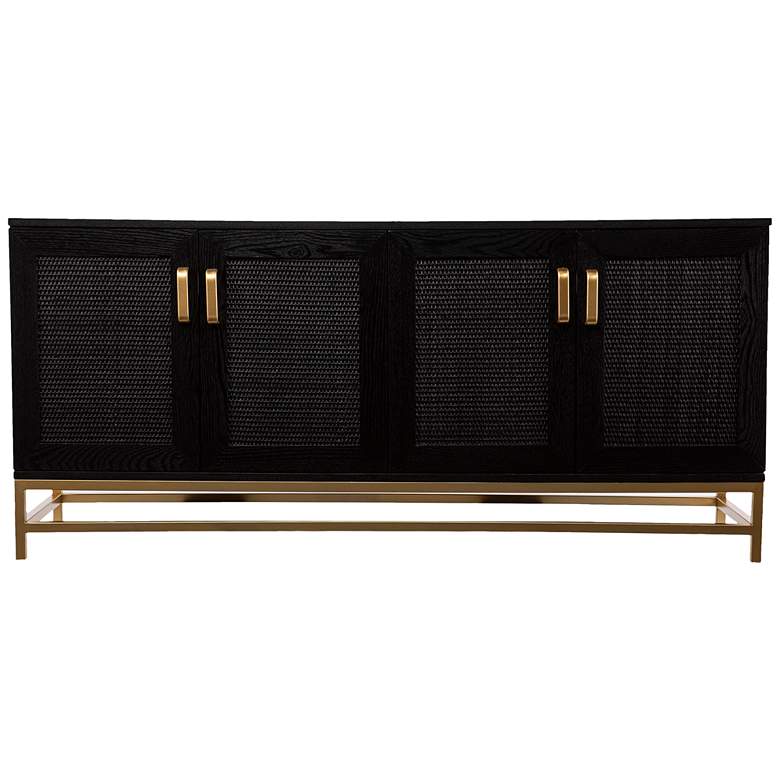 Image 2 Rolliston 55" Wide Black Wood 4-Door Media Console
