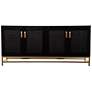 2_Rolliston 55" Wide Black Wood 4-Door Media Console