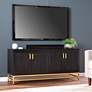 1_Rolliston 55" Wide Black Wood 4-Door Media Console