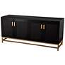 4_Rolliston 55" Wide Black Wood 4-Door Media Console more views