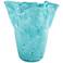 Rollofo Turquoise 10 1/4" High Handmade Glass Vase 