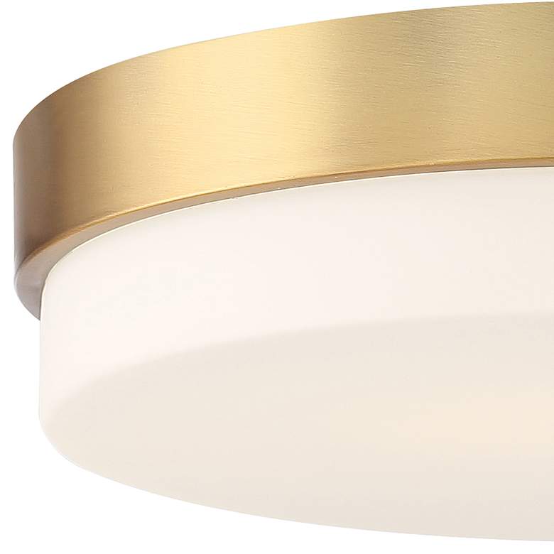 Image 2 Roma 11 inch Wide LED Antique Brushed Brass Flush Mount Ceiling Light more views