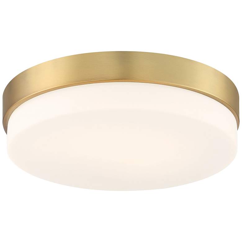 Image 3 Roma 11 inch Wide LED Antique Brushed Brass Flush Mount Ceiling Light more views
