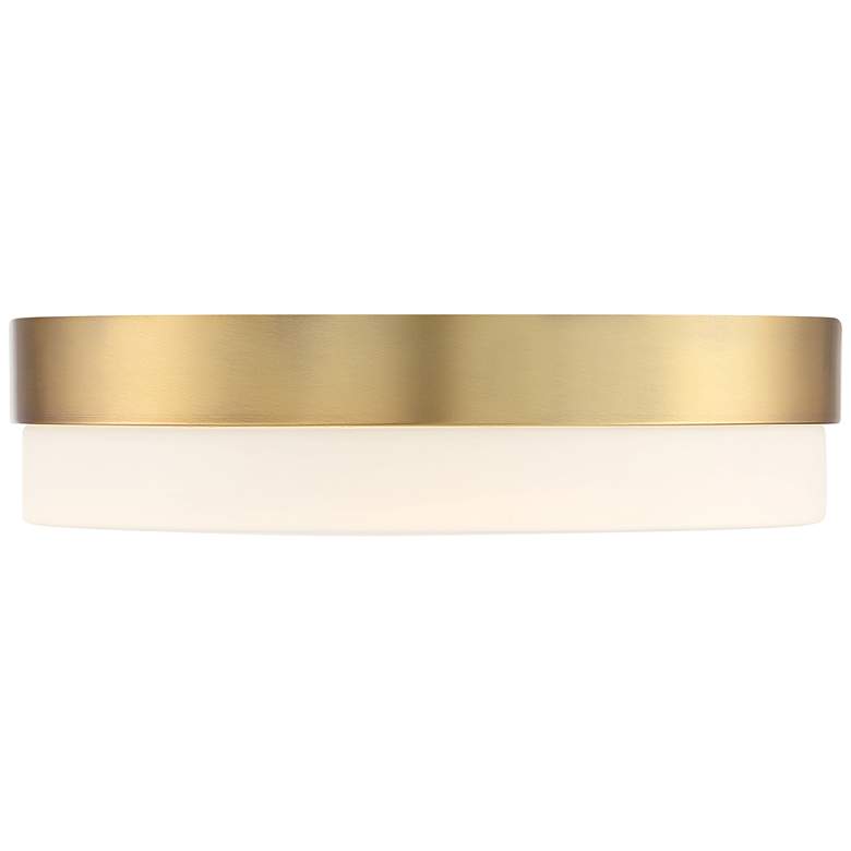 Image 4 Roma 11 inch Wide LED Antique Brushed Brass Flush Mount Ceiling Light more views