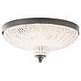 Roma 12" Wide Antique Nickel Clear Crystal 1-Light Flush Mount