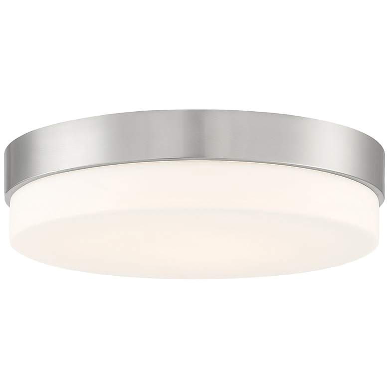 Image 1 Roma 14 inch Wide LED Brushed Steel Flush Mount Ceiling Light