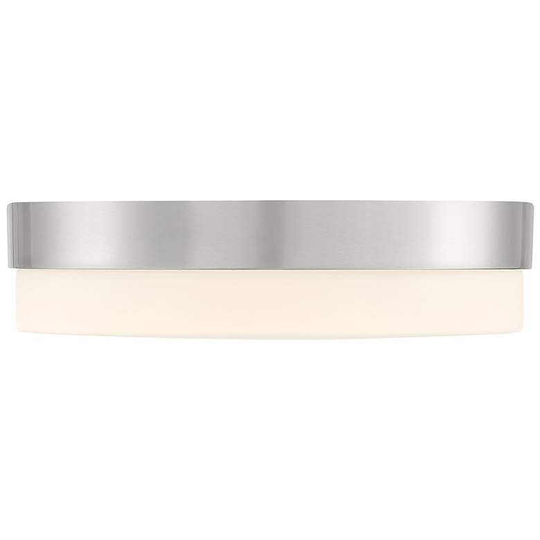 Image 3 Roma 14 inch Wide LED Brushed Steel Flush Mount Ceiling Light more views
