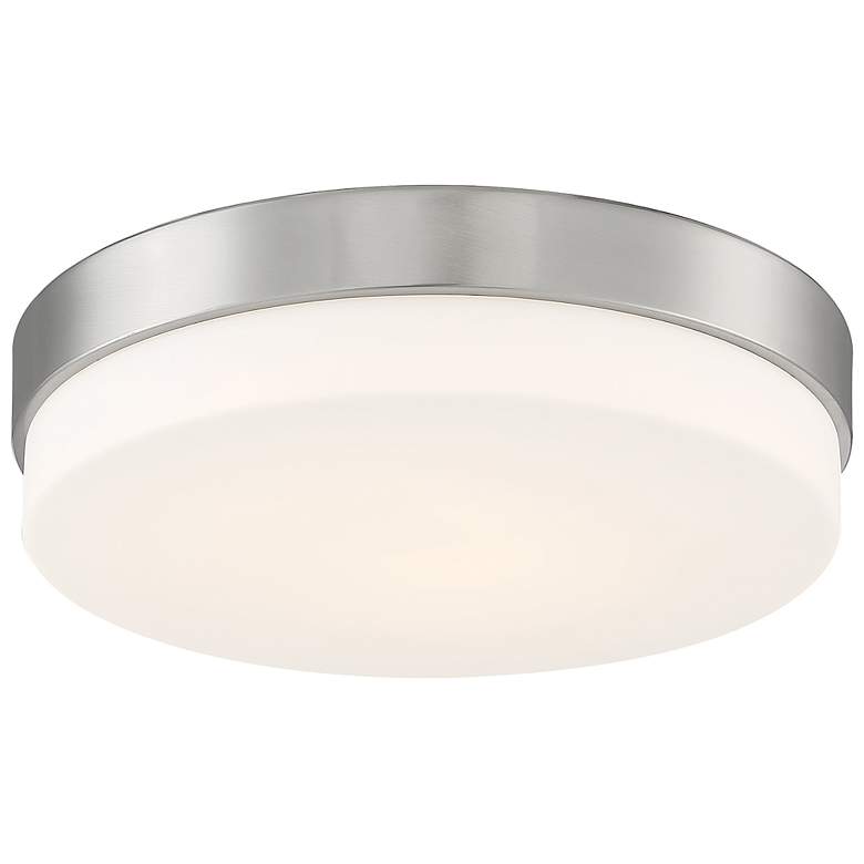 Image 4 Roma 14 inch Wide LED Brushed Steel Flush Mount Ceiling Light more views