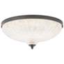 Roma 16.5" Wide Antique Nickel Clear Crystal 1-Light Flush Mount
