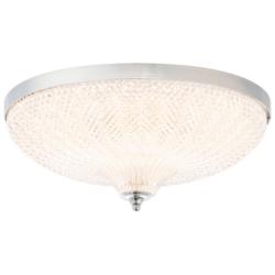 Roma 16.5&quot; Wide Polished Chrome Clear Crystal 1-Light Flush Mount