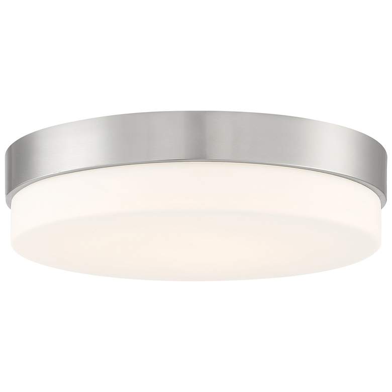 Image 1 Roma 18 inch Wide Brushed Steel  LED Flush Mount with Opal Shade