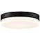 Roma 18" Wide Matte Black  LED Flush Mount with Opal Shade