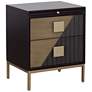 Thumbnail1 of Roma 20" Wide Black and Metallic 2-Drawer End Table